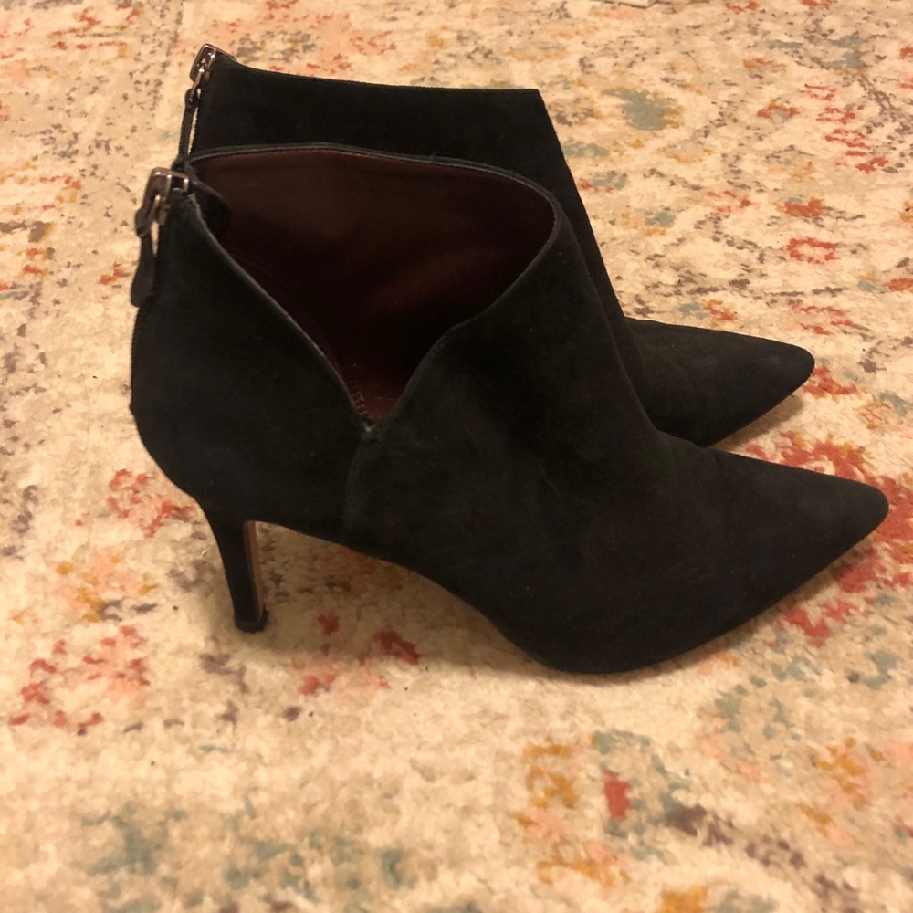 Enzo Angiolini Black Kid Suede Booties